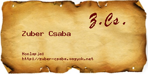 Zuber Csaba névjegykártya