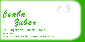 csaba zuber business card